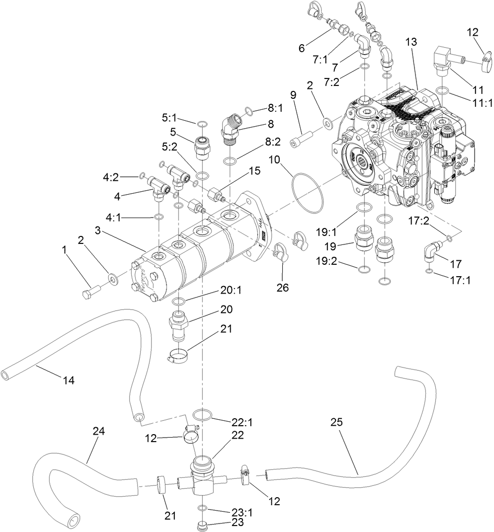 Piston Pump and Gear Pump Assembly