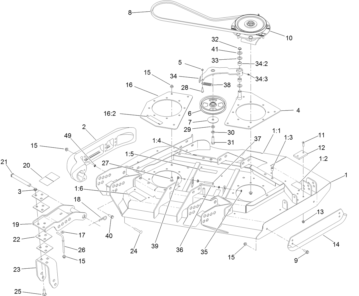 Right Deck, Idler and Skid Assembly