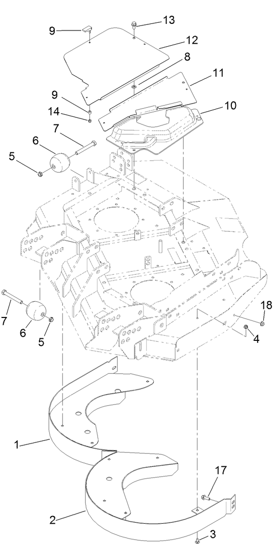 Left Deck Discharge Chamber and Cover Assembly