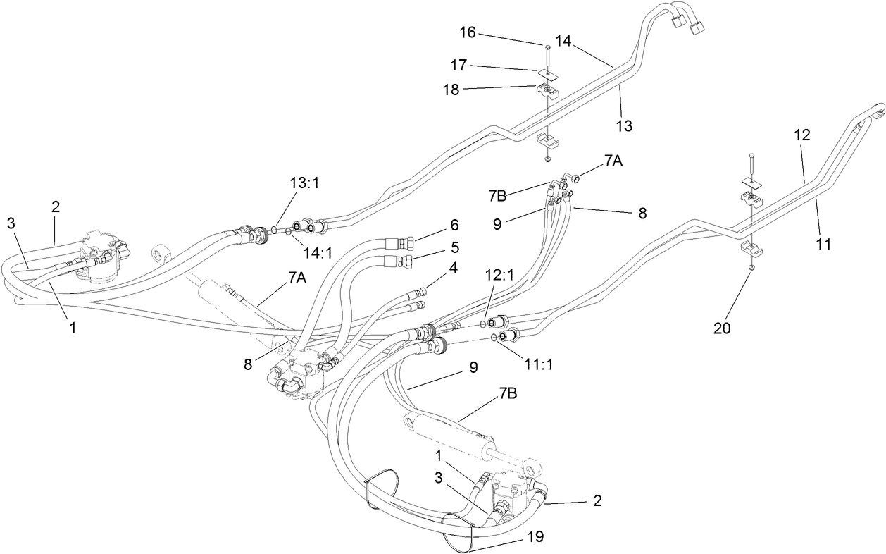 Front Deck Hose Routing Assembly