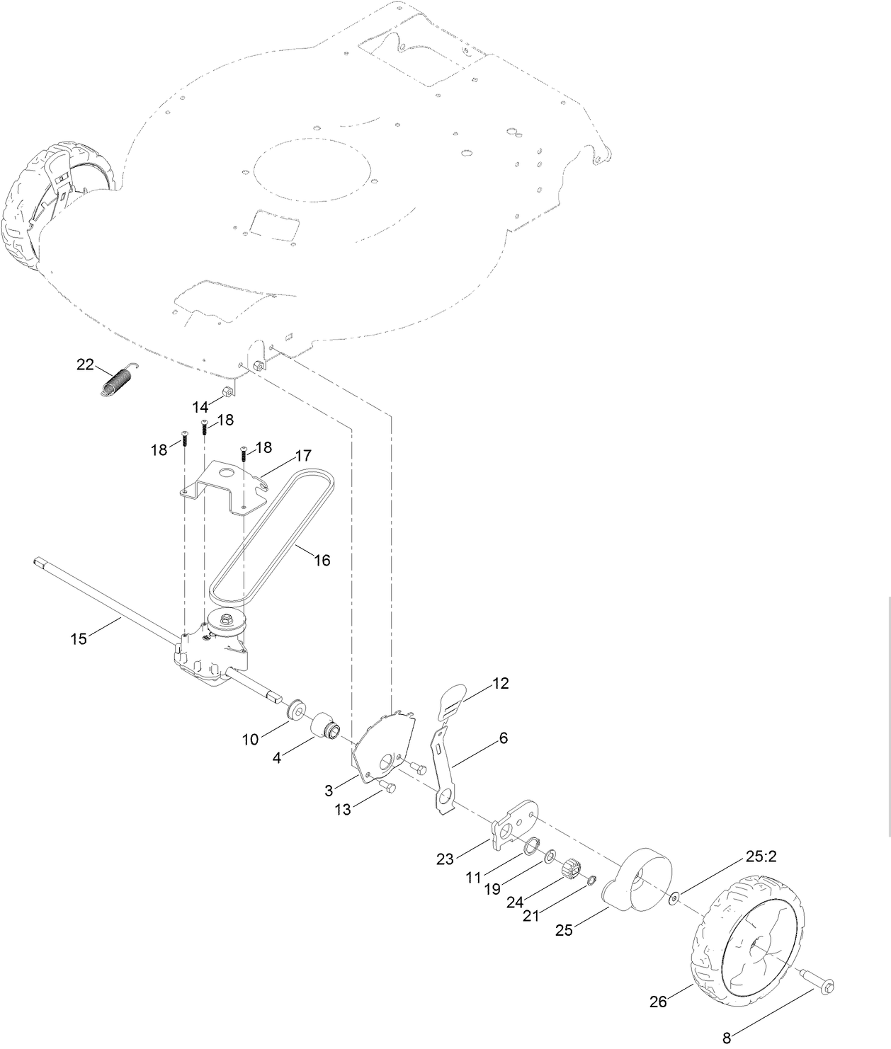 Front Wheel and Height-of-Cut Assembly