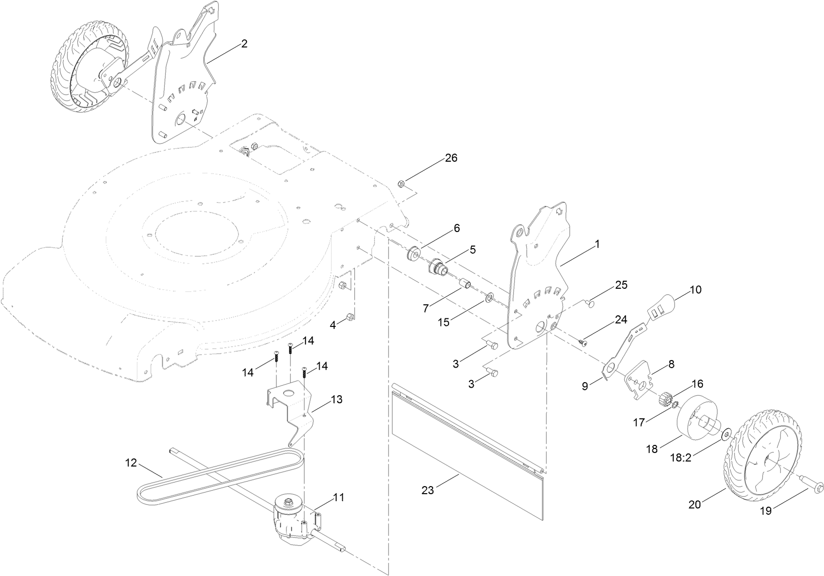 Height-of-Cut and Rear Wheel Assembly