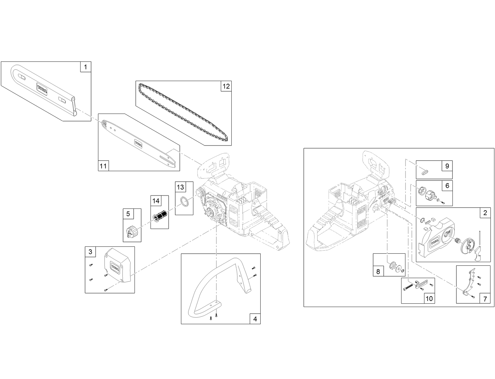 35cm Cordless Chainsaw Assembly