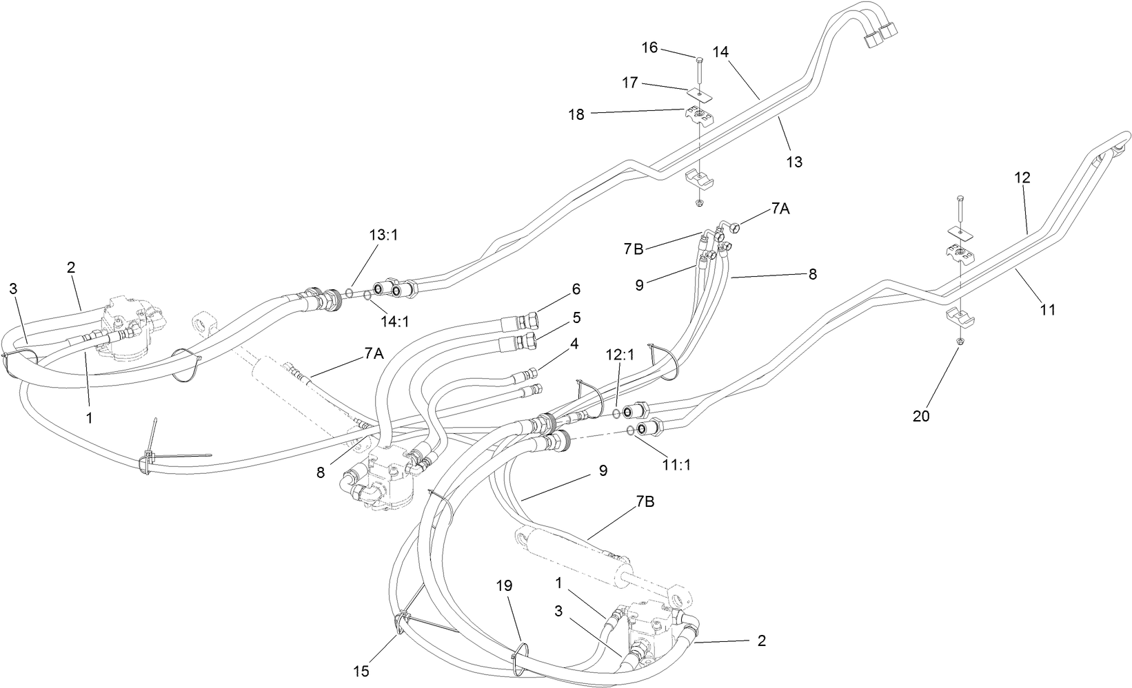 Front Deck Hose Routing Assembly