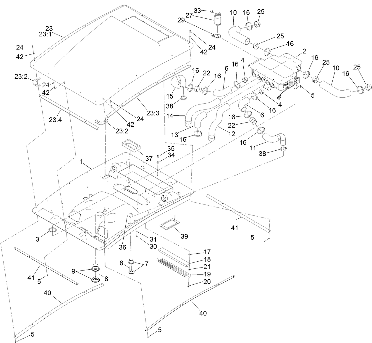 Roof and Headliner Assembly