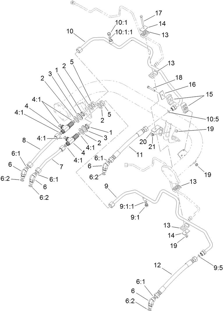 Traction Drive Hydraulic Line Assembly