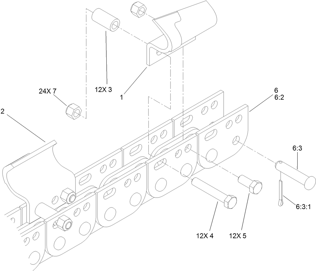 24 Inch x 4 Inch Soil Chain Assembly