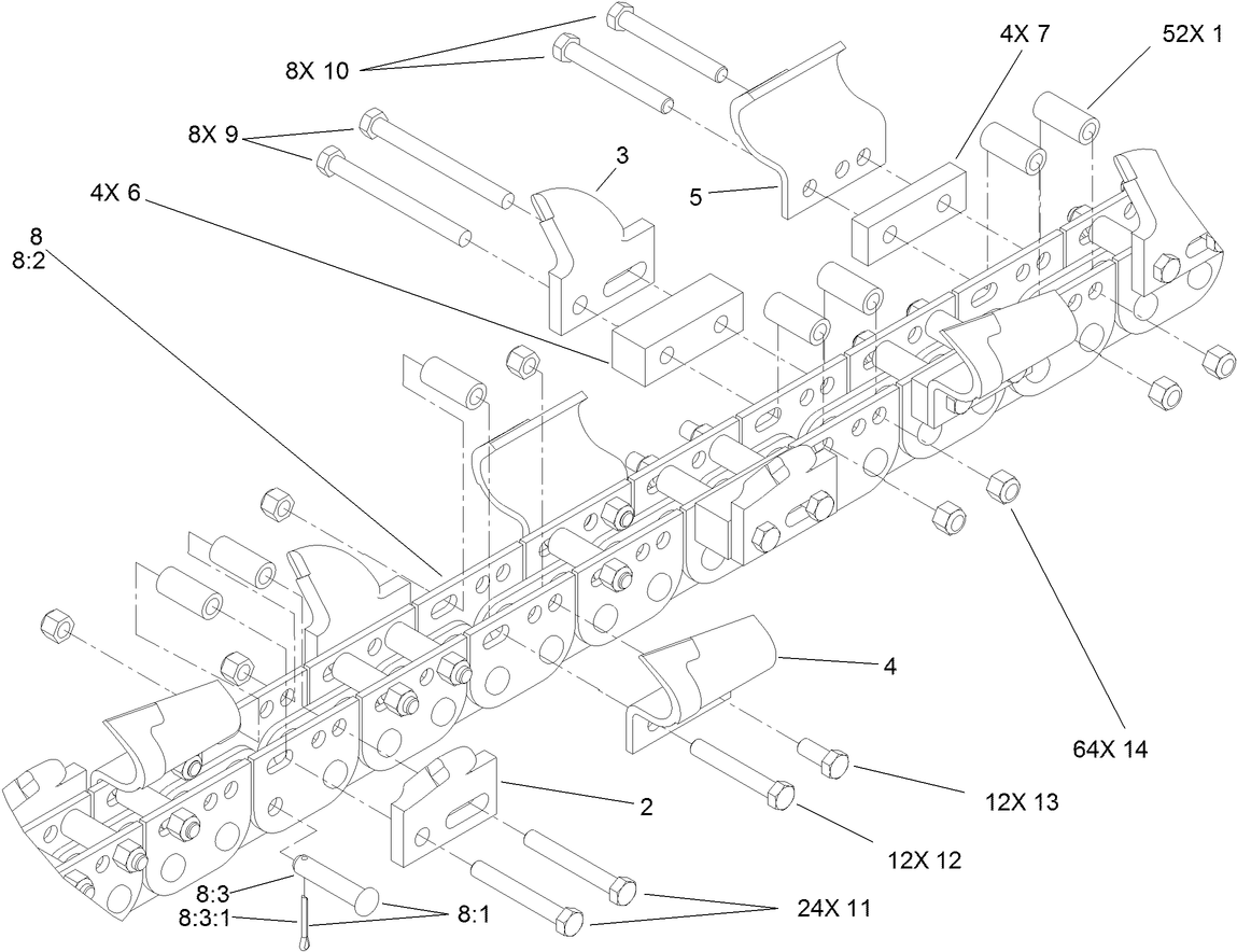 36 Inch x 6 Inch Combination Chain Assembly