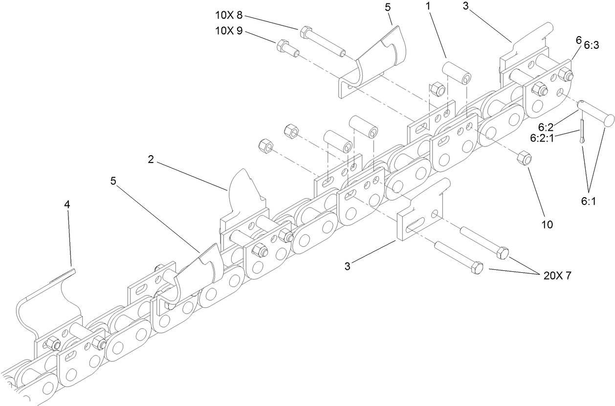 48 Inch x 4 Inch Combination Chain Assembly