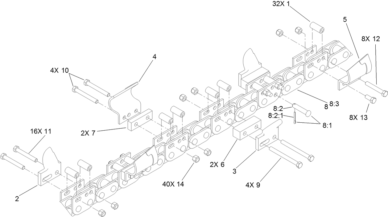 48 Inch x 6 Inch Combination Chain Assembly