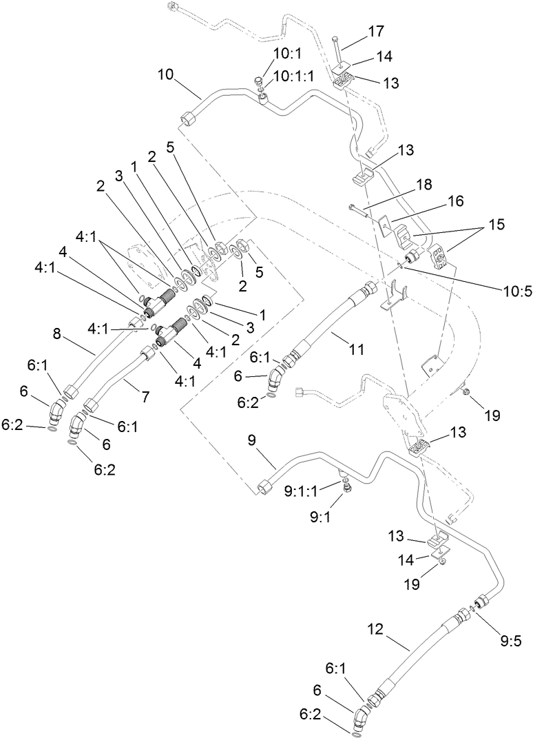 Traction Drive Hydraulic Line Assembly