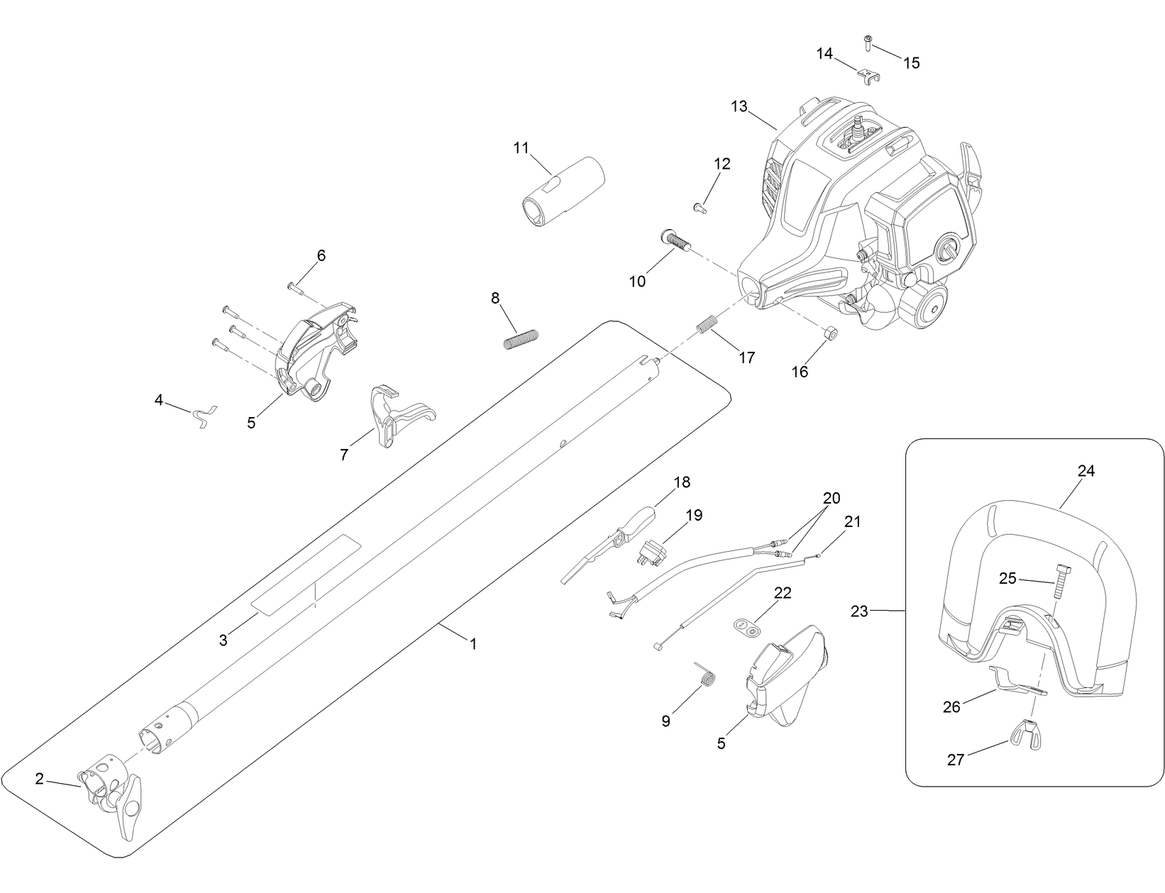 Upper Shaft, Handle and Power Head Assembly