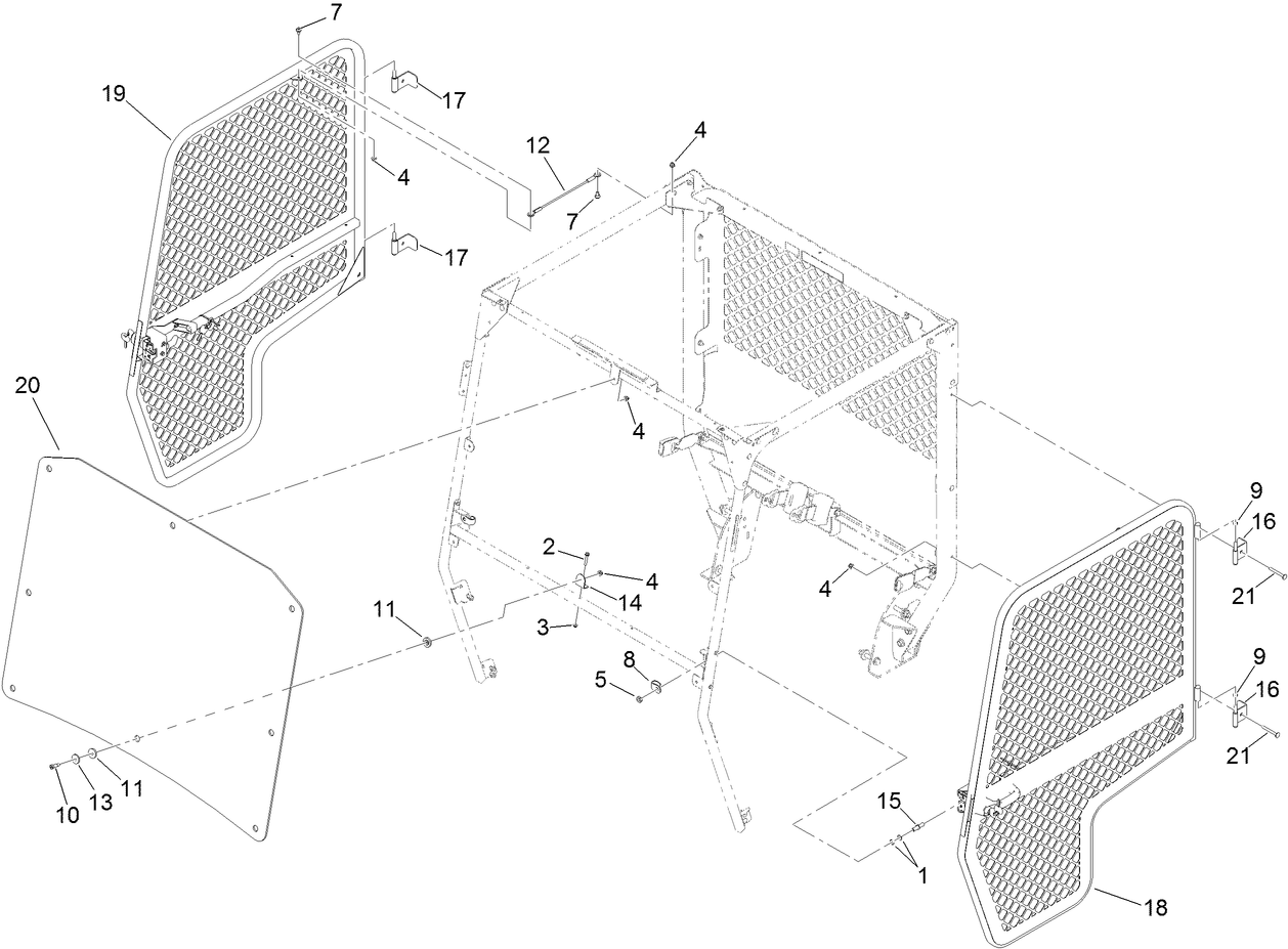 Door and Windshield Assembly