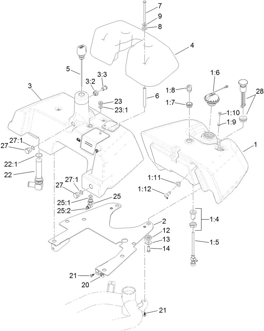 Fuel and Hydraulic Tank Assembly