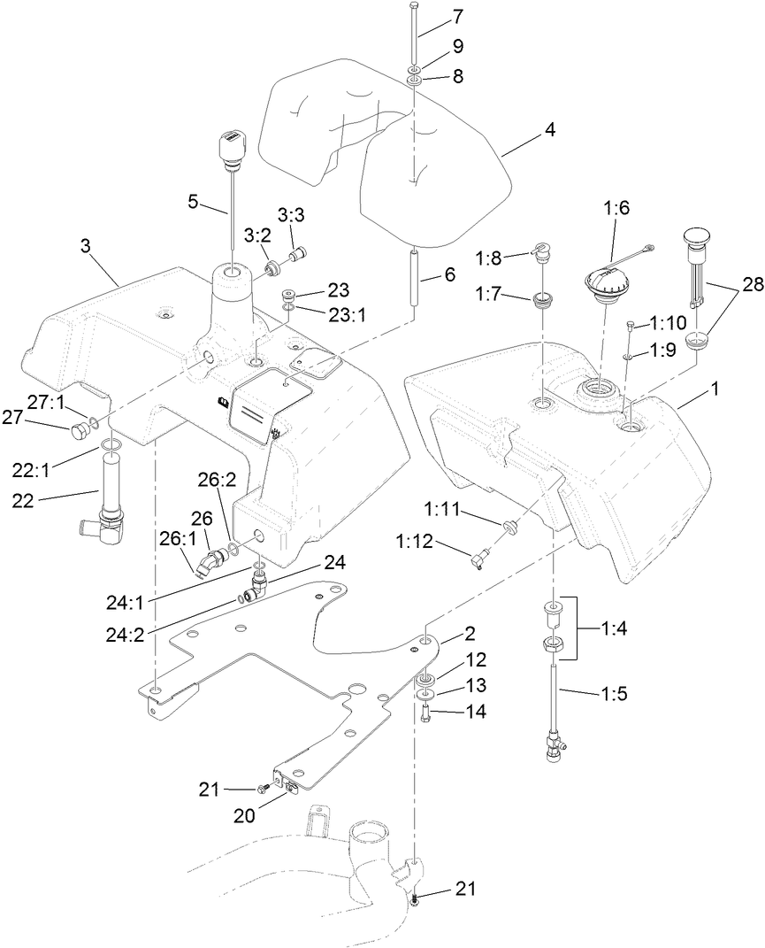 Fuel and Hydraulic Tank Assembly