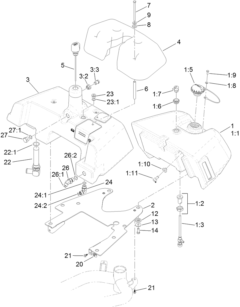 Fuel and Hydraulic Tank Assembly