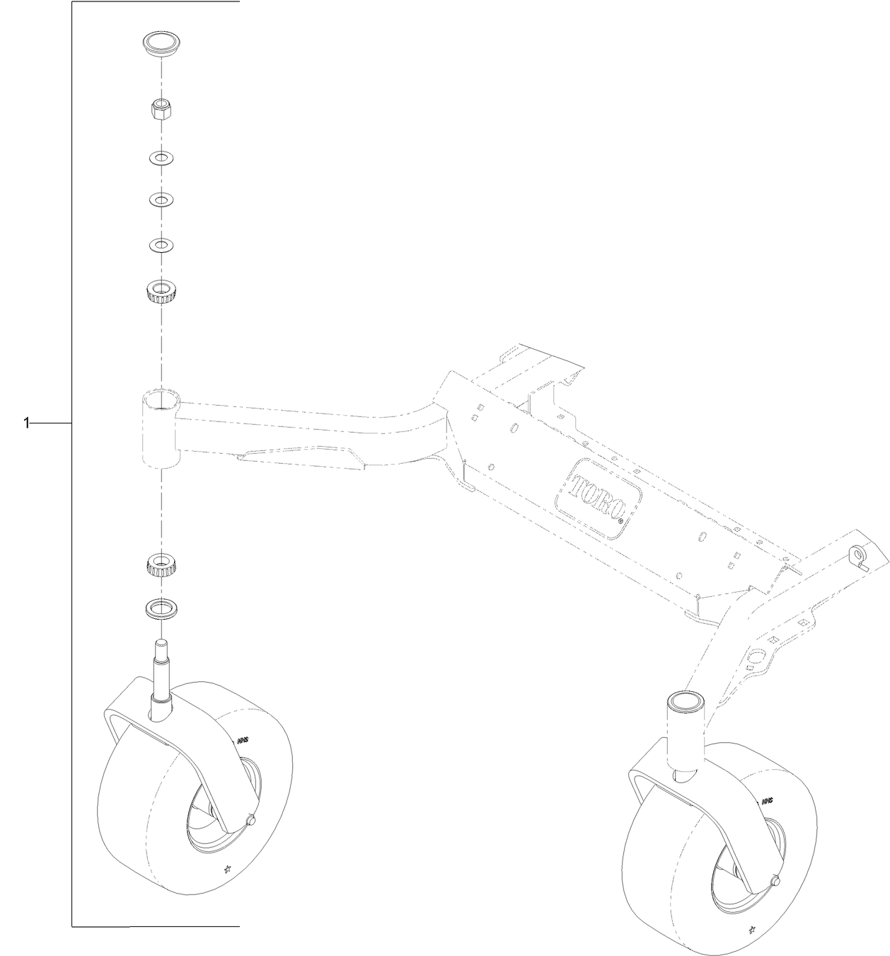 Front Caster and Fork Assembly