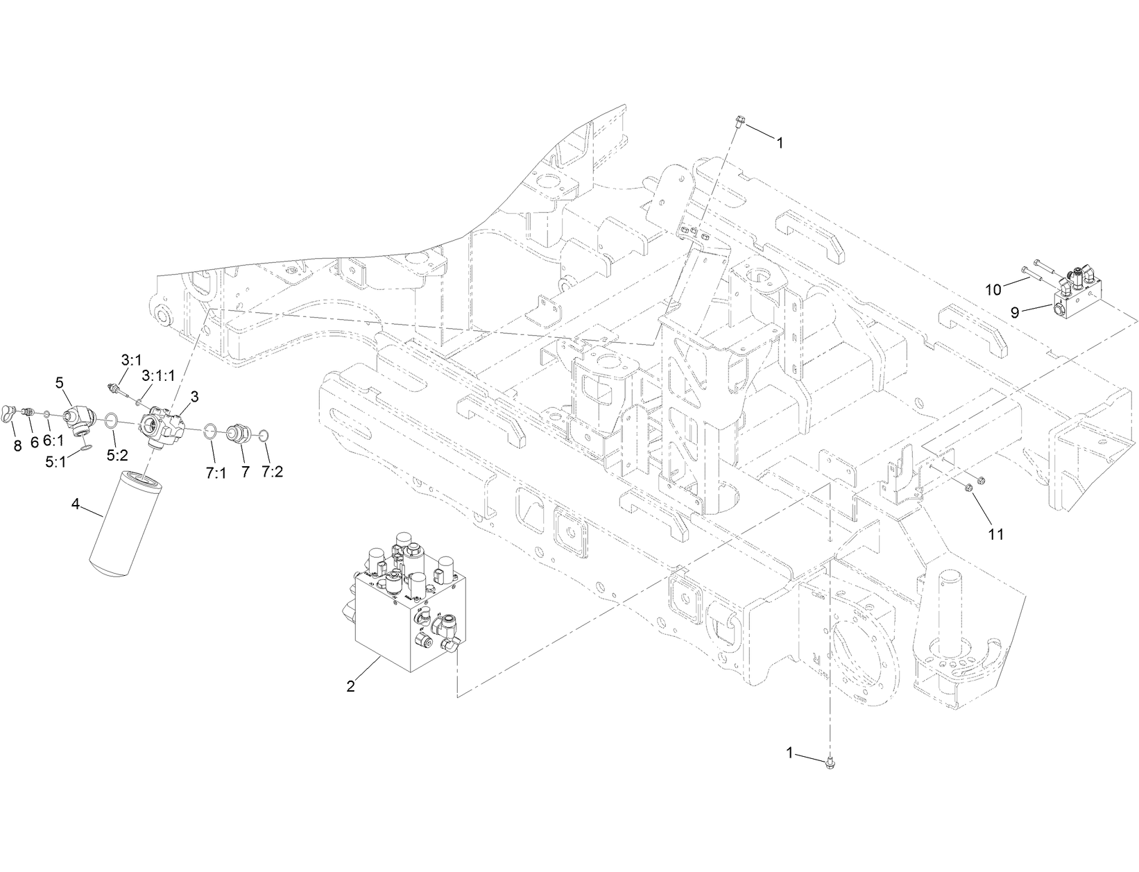 Traction Manifold and Hydraulic Filter Assembly