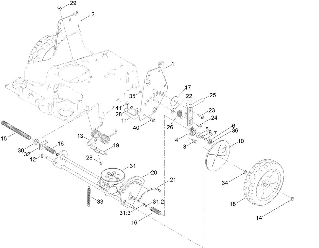 Traction and Height-of-Cut Assembly