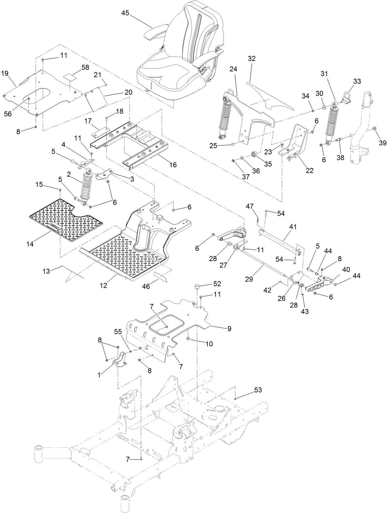 Suspension Platform and Seat Assembly