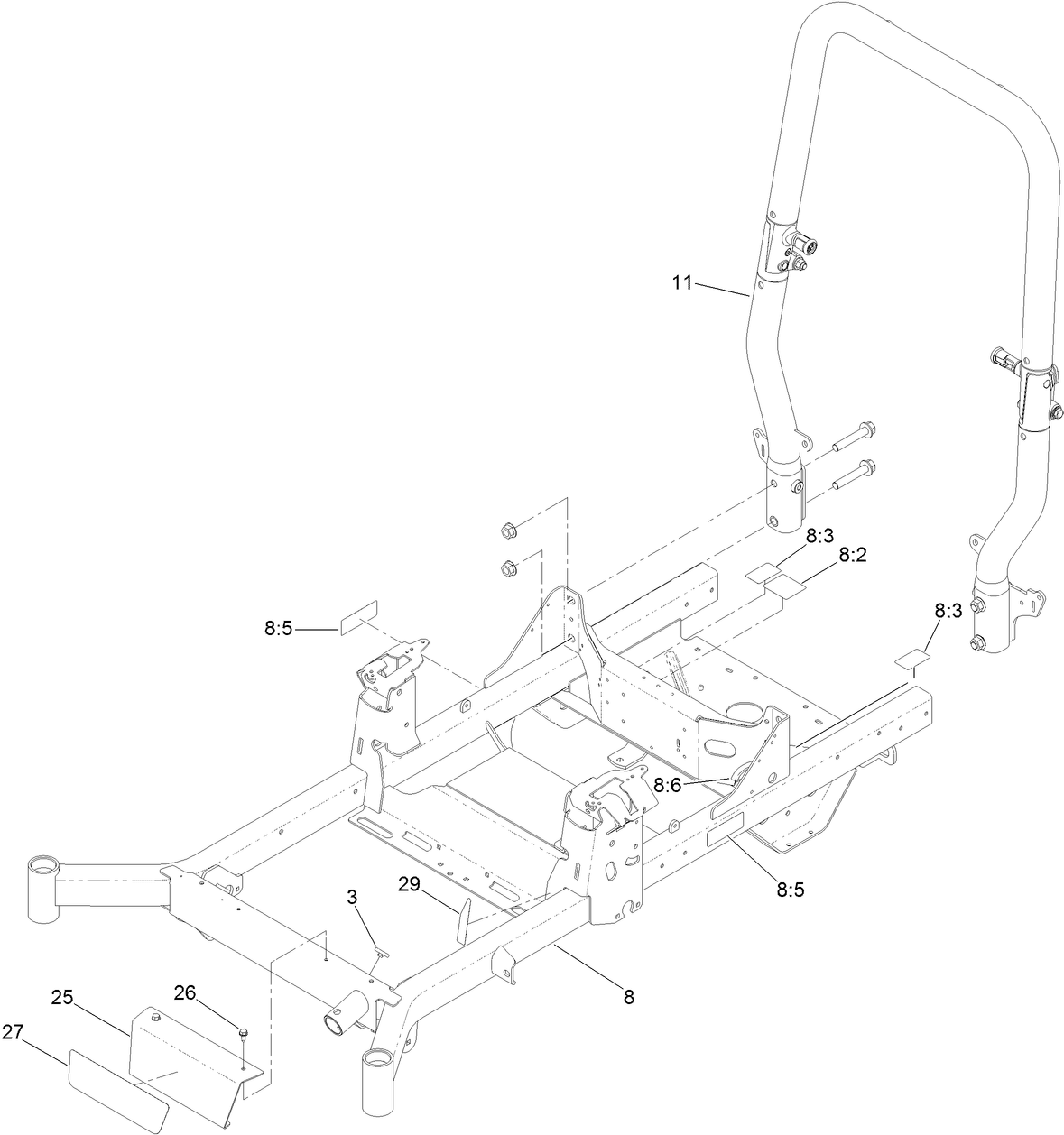 Frame and Roll-Over Protection System Assembly