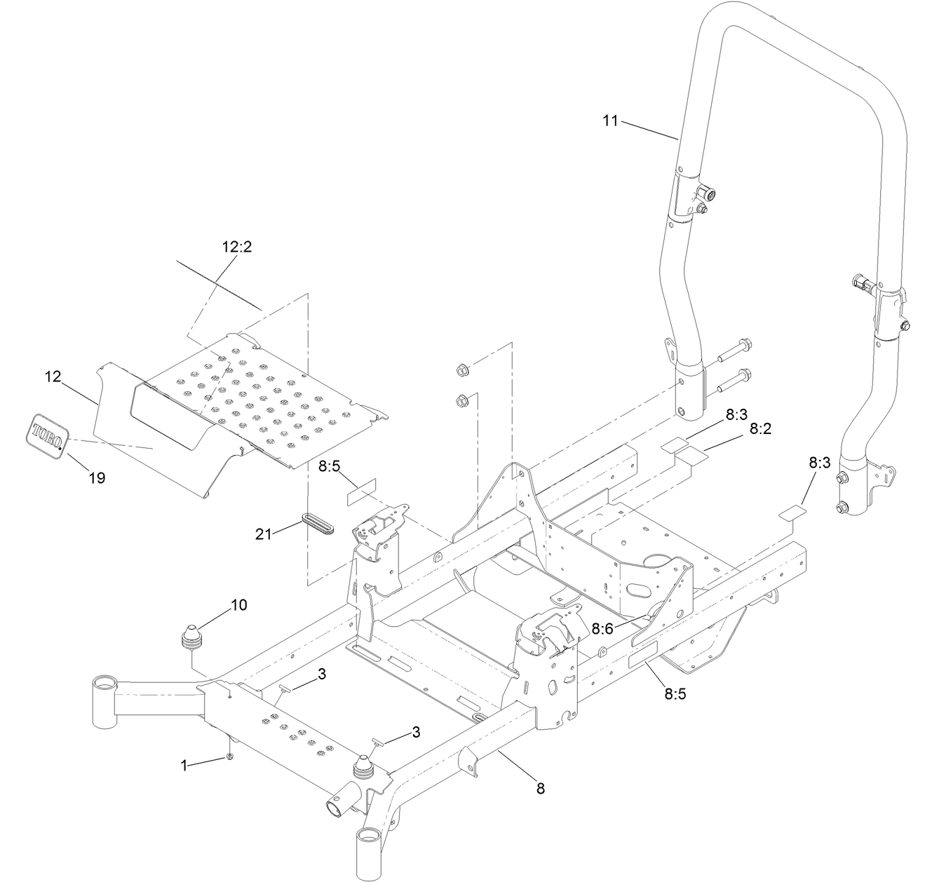 Frame and Roll-Over Protection System Assembly