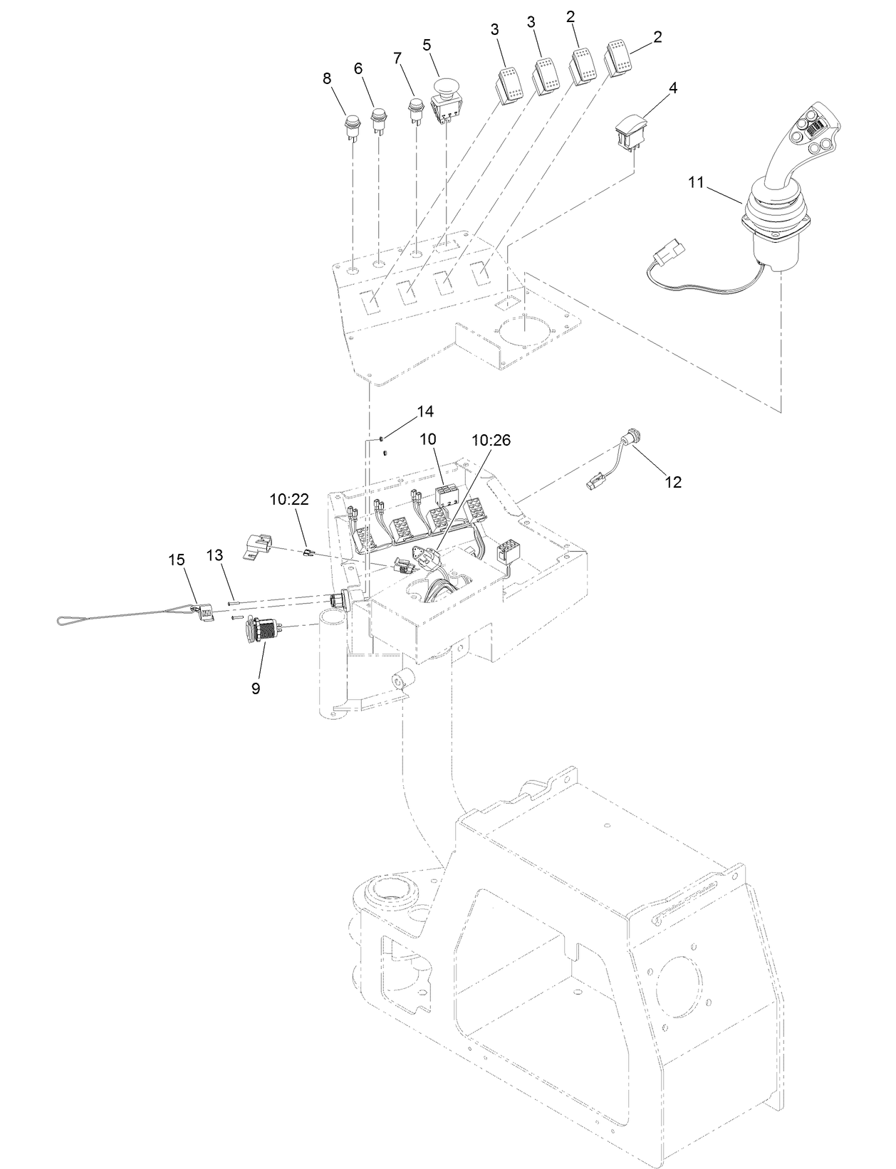 Left Console Operator Controls Assembly