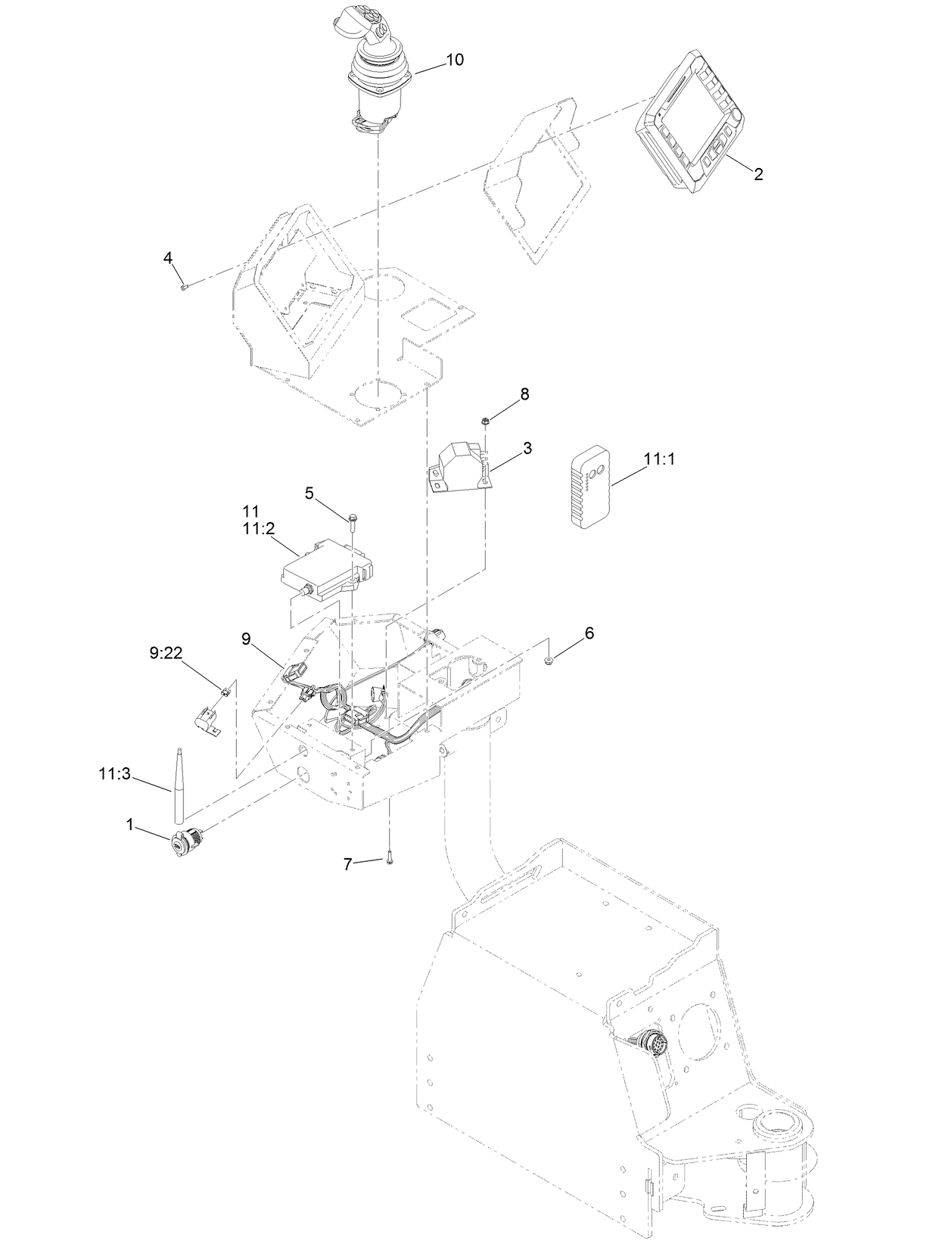 Right Console Operator Controls Assembly