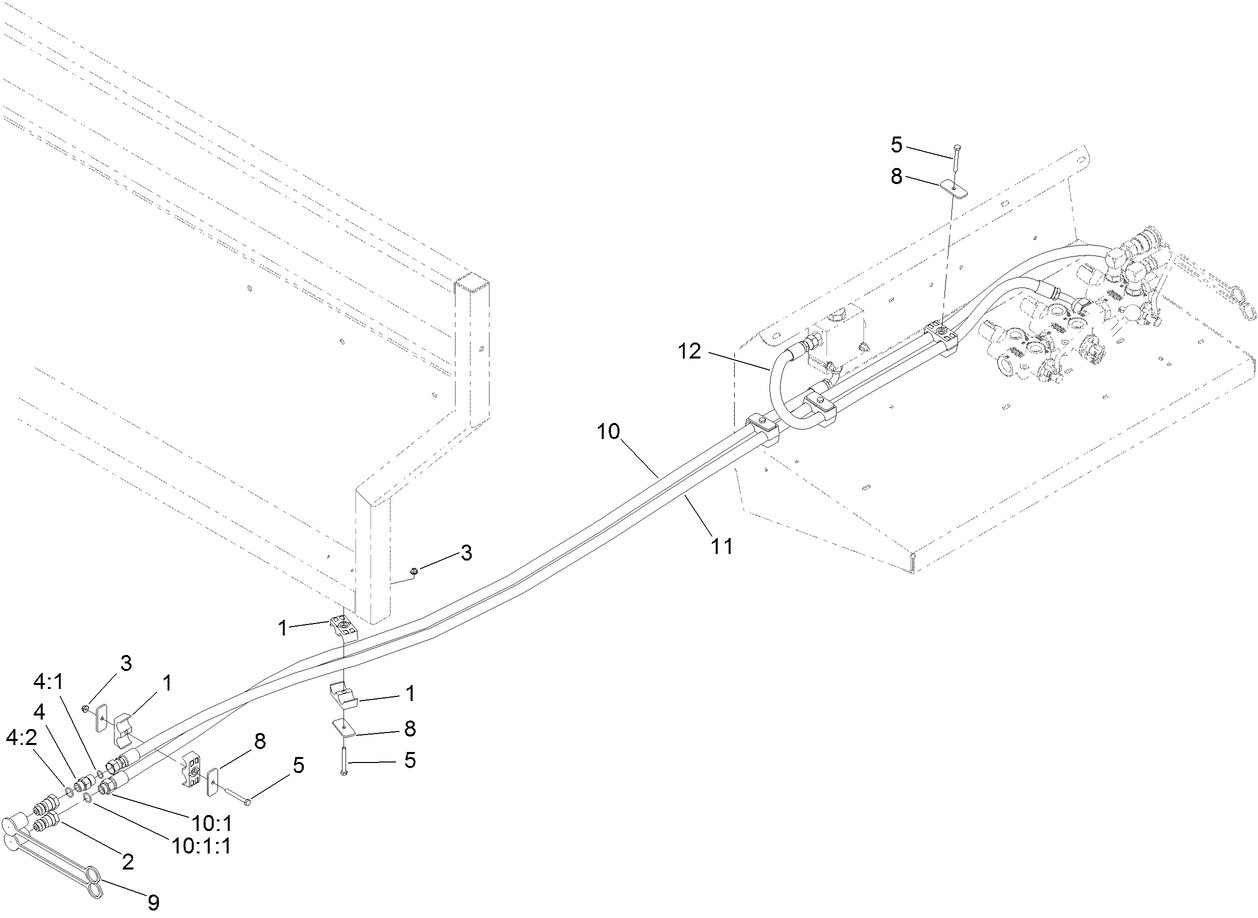 Hydraulic Hose and Clamp Assembly