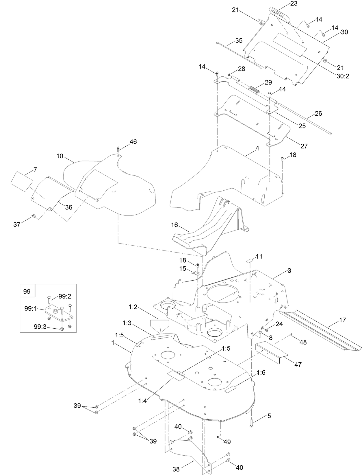 Deck, Frame and Chute Assembly