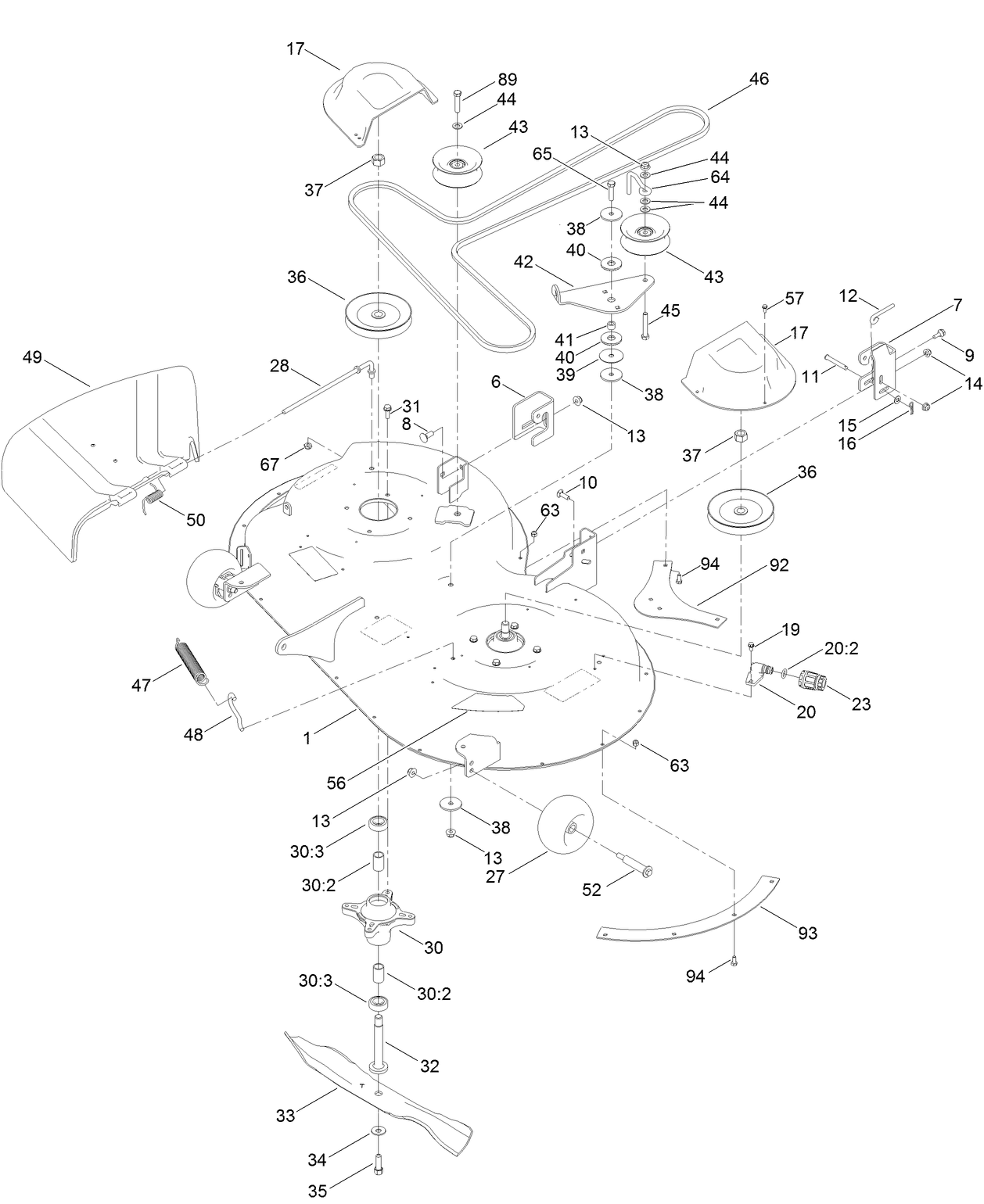 42 Inch Deck Assembly