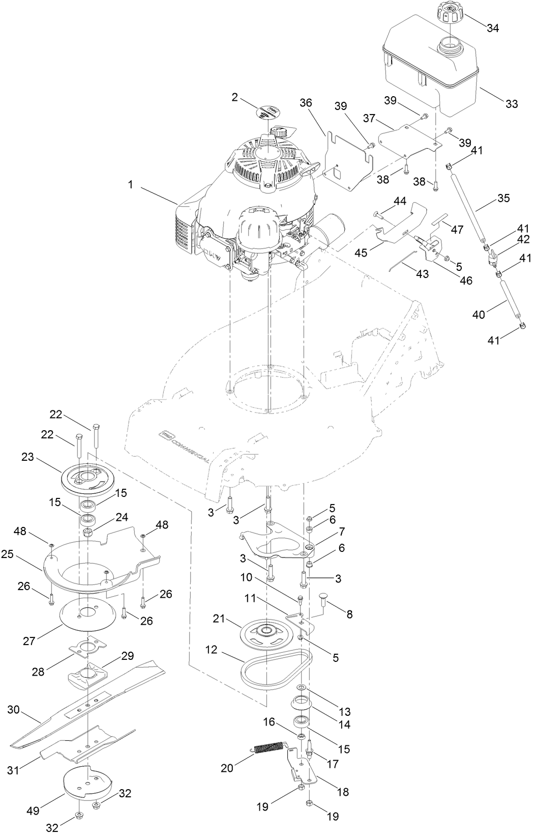 Engine and Blade Assembly