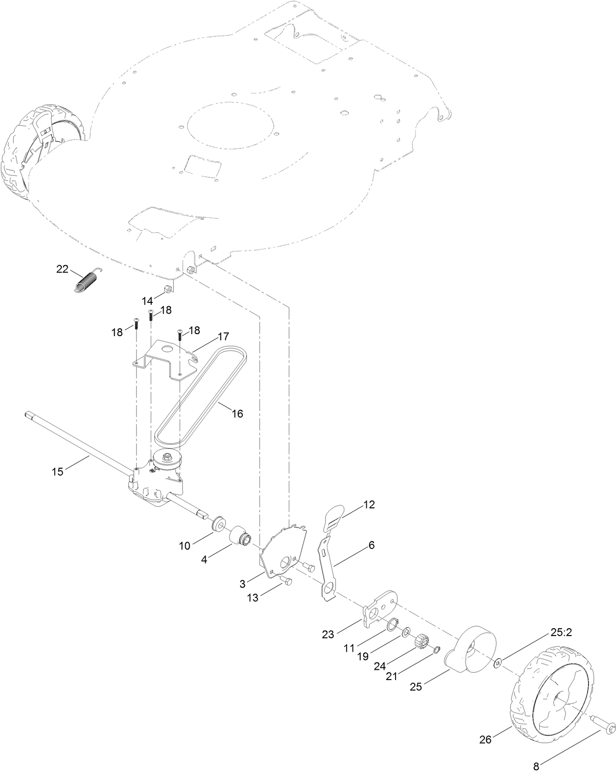 Front Wheel and Height-of-Cut Assembly