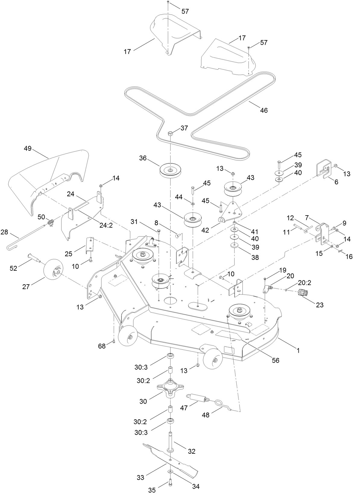 50 Inch Deck Assemlby