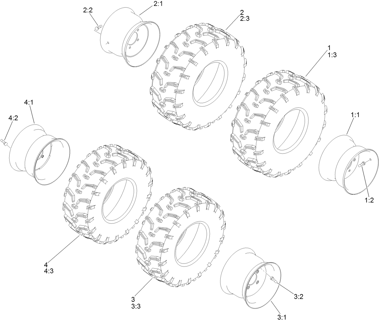 Aggressive Tire Assembly No. 136-1135