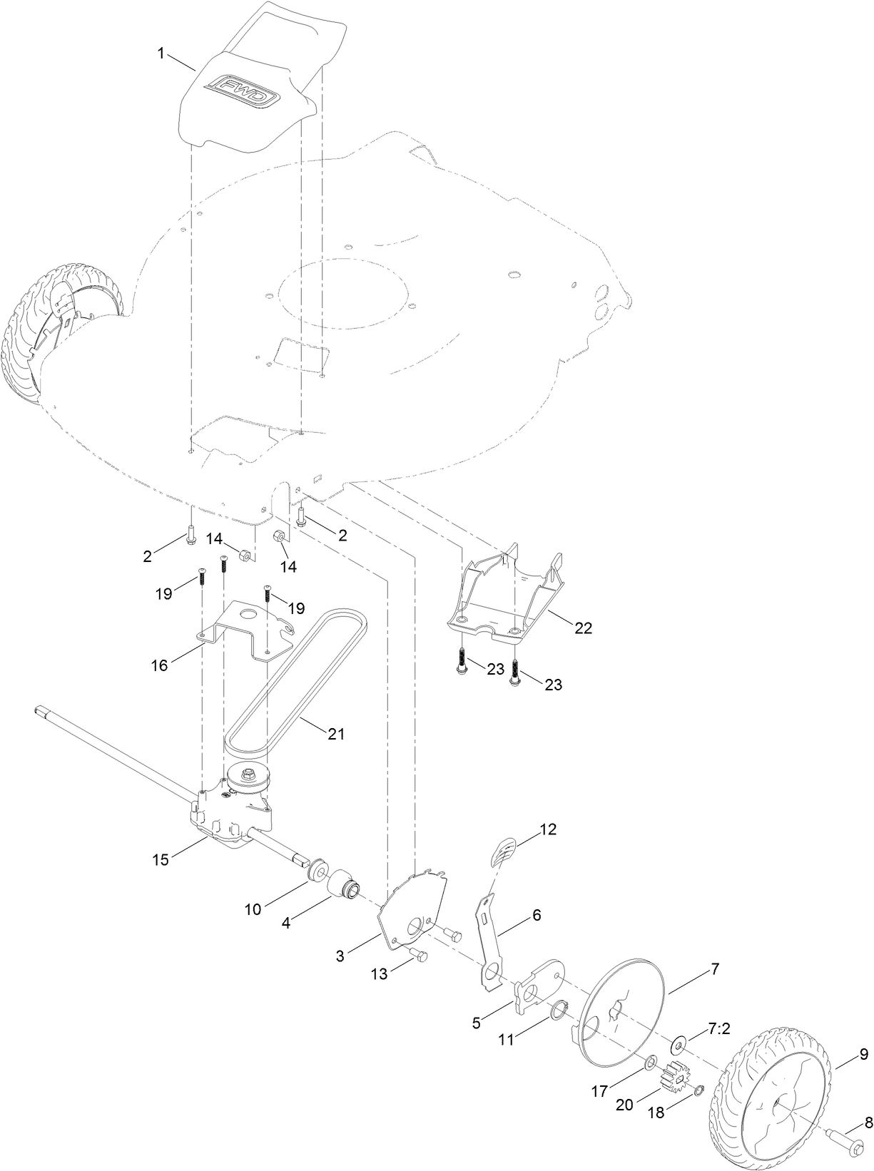 Front Wheel Height-of-Cut Assembly