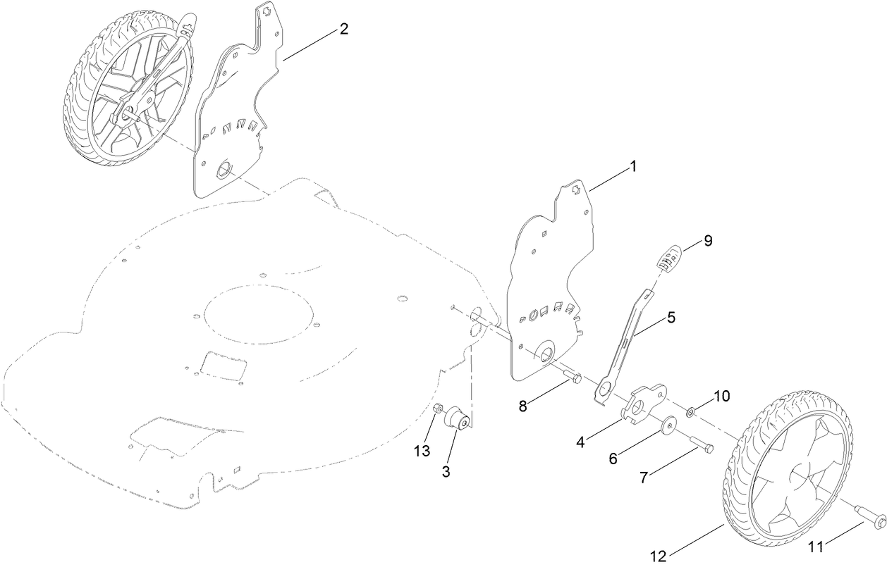 Rear Wheel Height-of-Cut Assembly