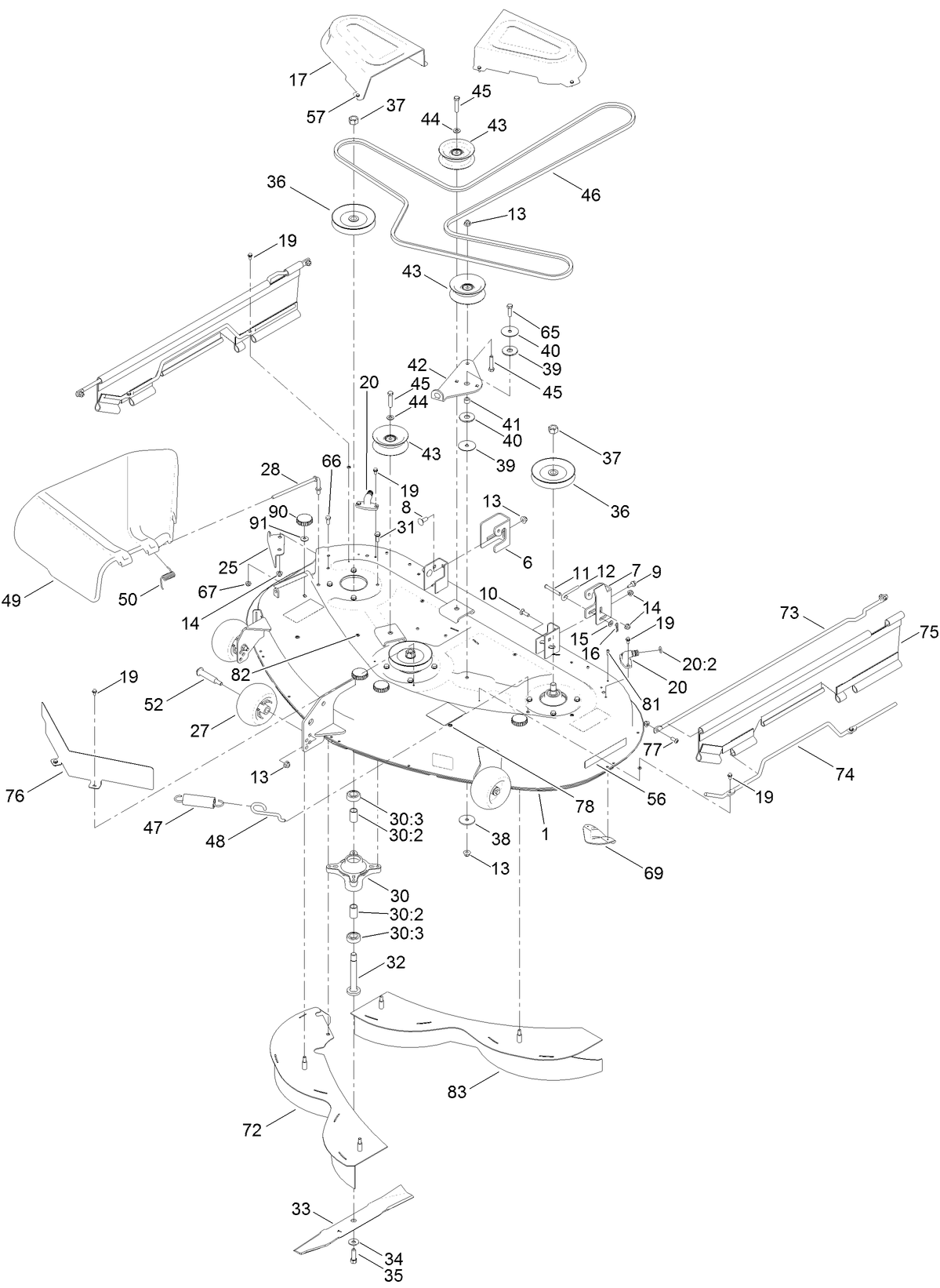 50 Inch Deck Assembly