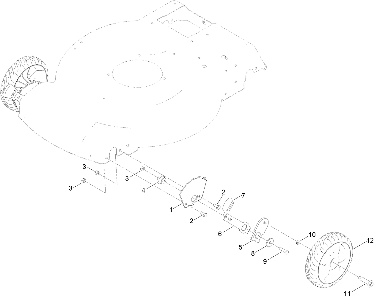 Front Wheel and Height-of-Cut Assembly