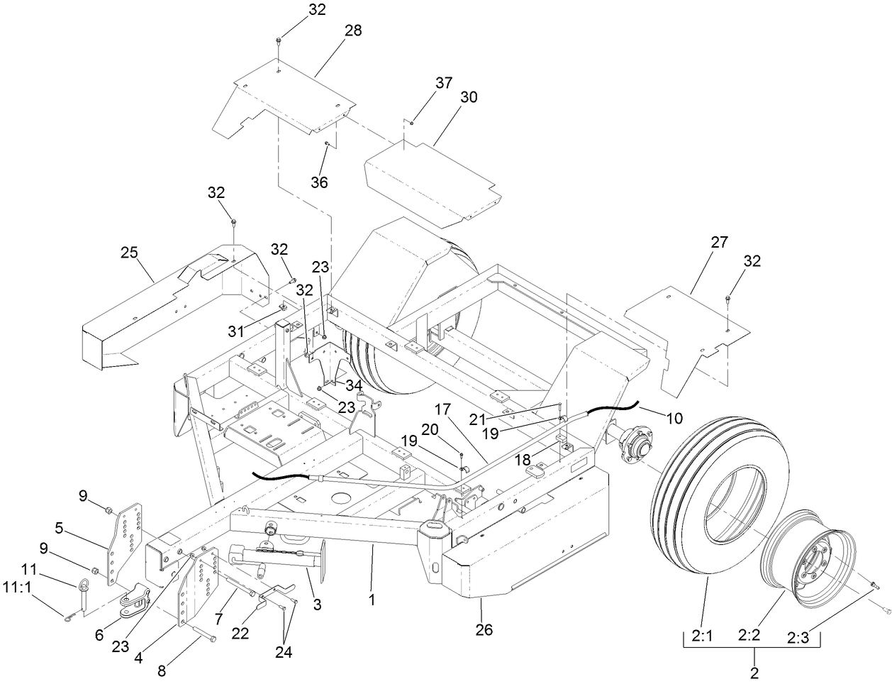 Frame and Tire Assembly