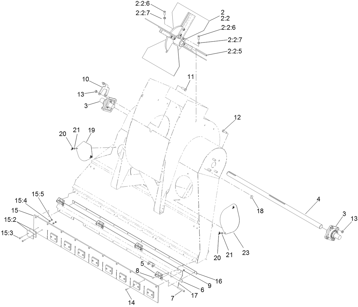Blower Fan and Throat Flap Assembly