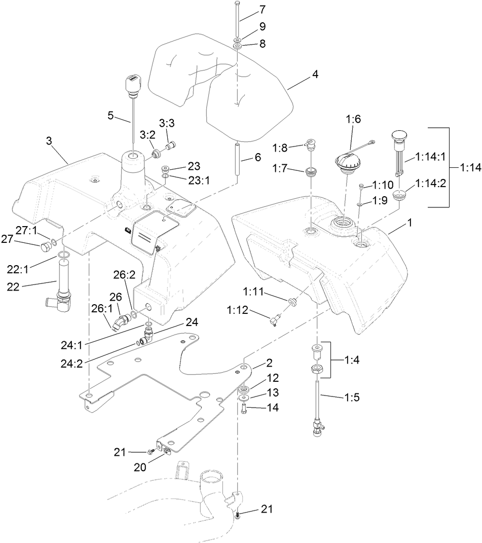 Fuel and Hydraulic Tank Assembly