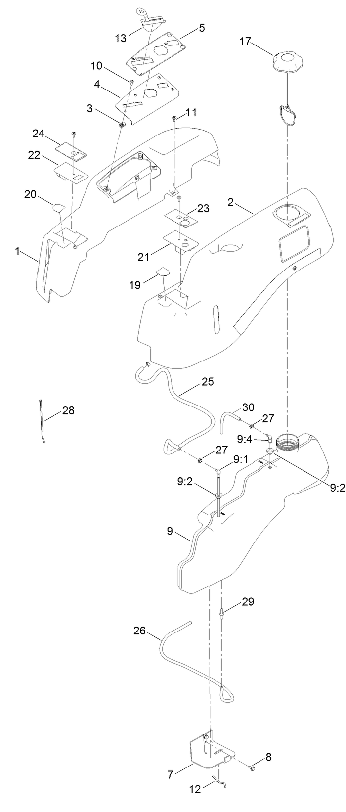 Body Styling and Fuel Tank Assembly