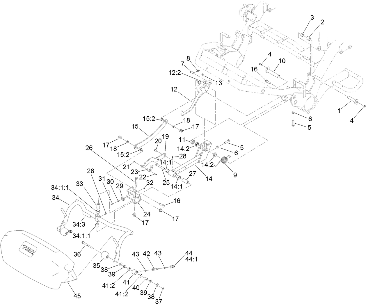 Left Cutting Unit Suspension Assembly