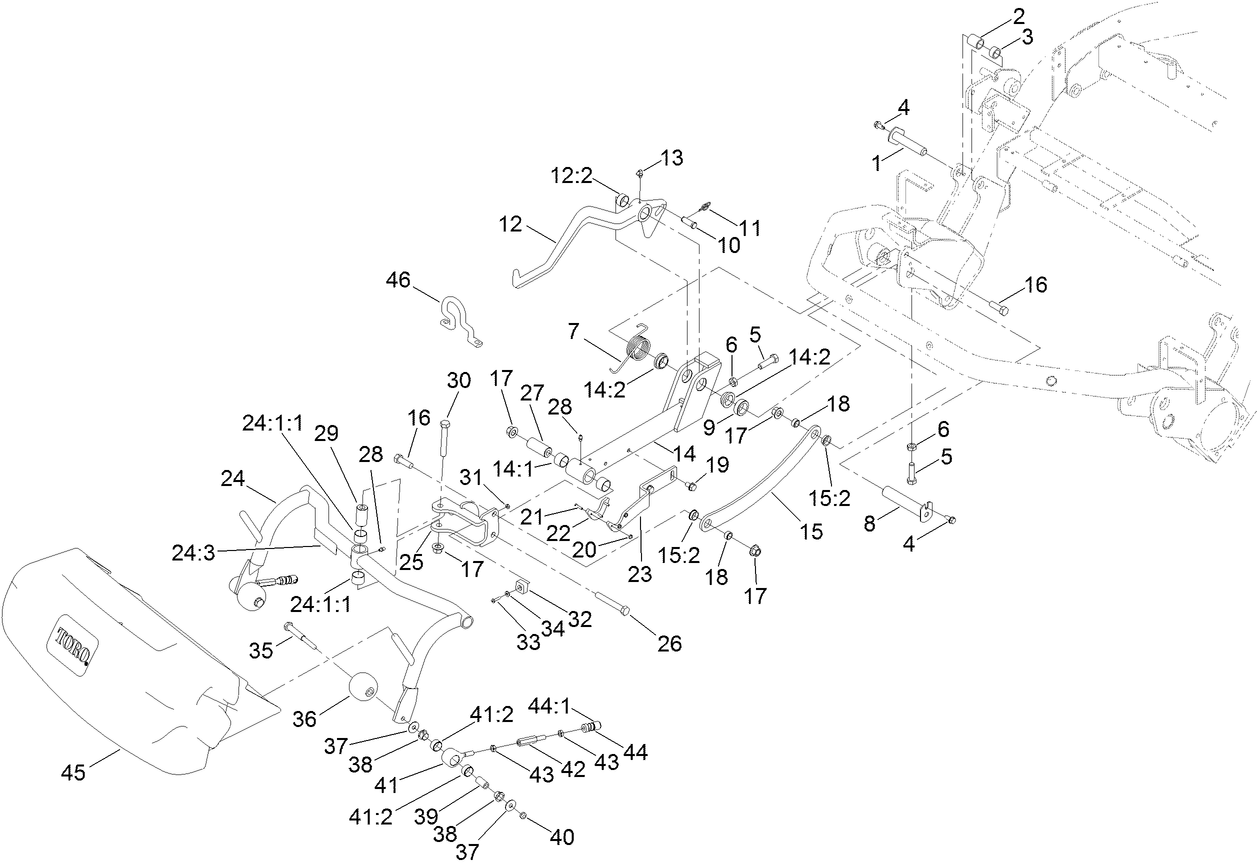 Right Cutting Unit Suspension Assembly