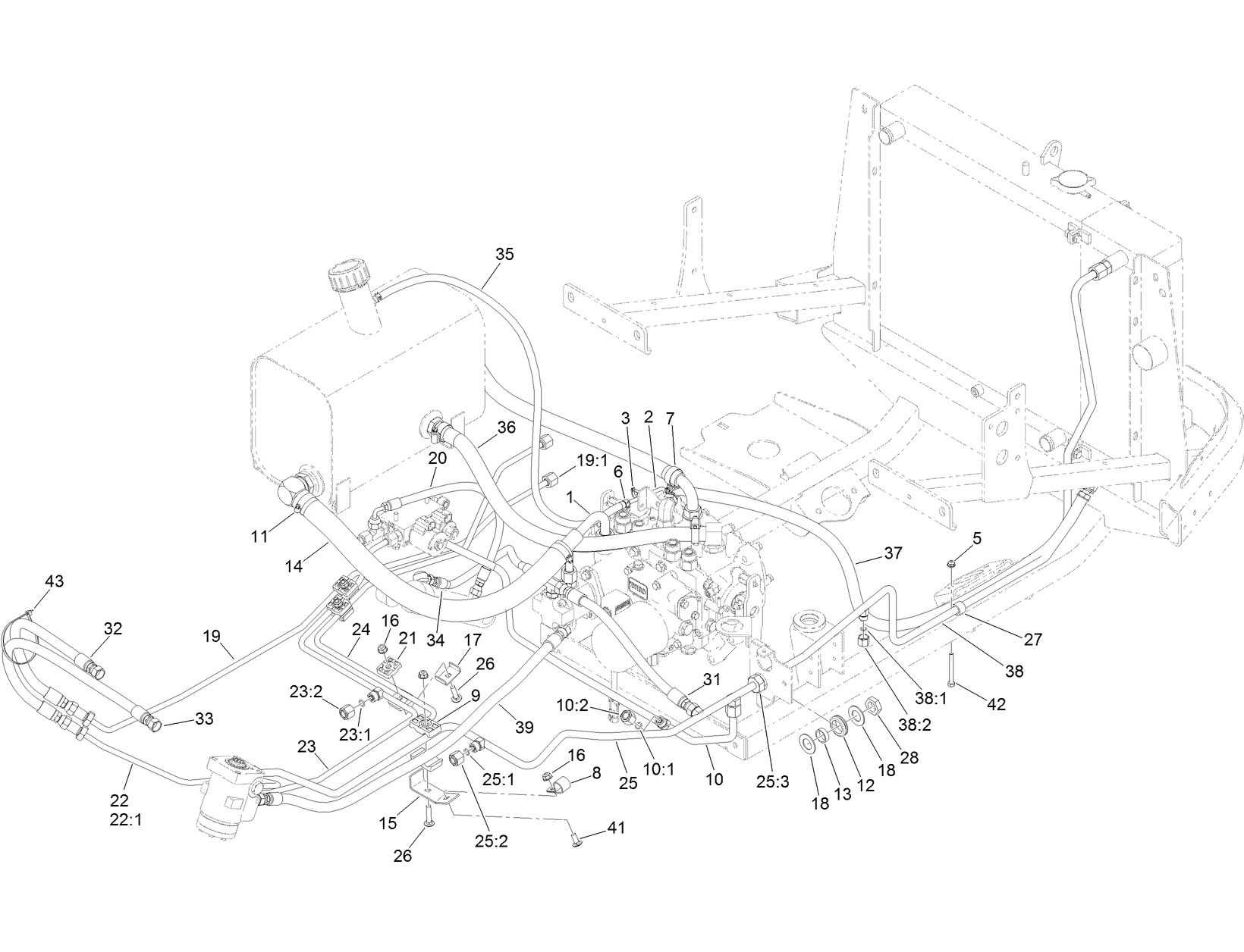 4 Wheel Drive Hydraulic Hose Assembly