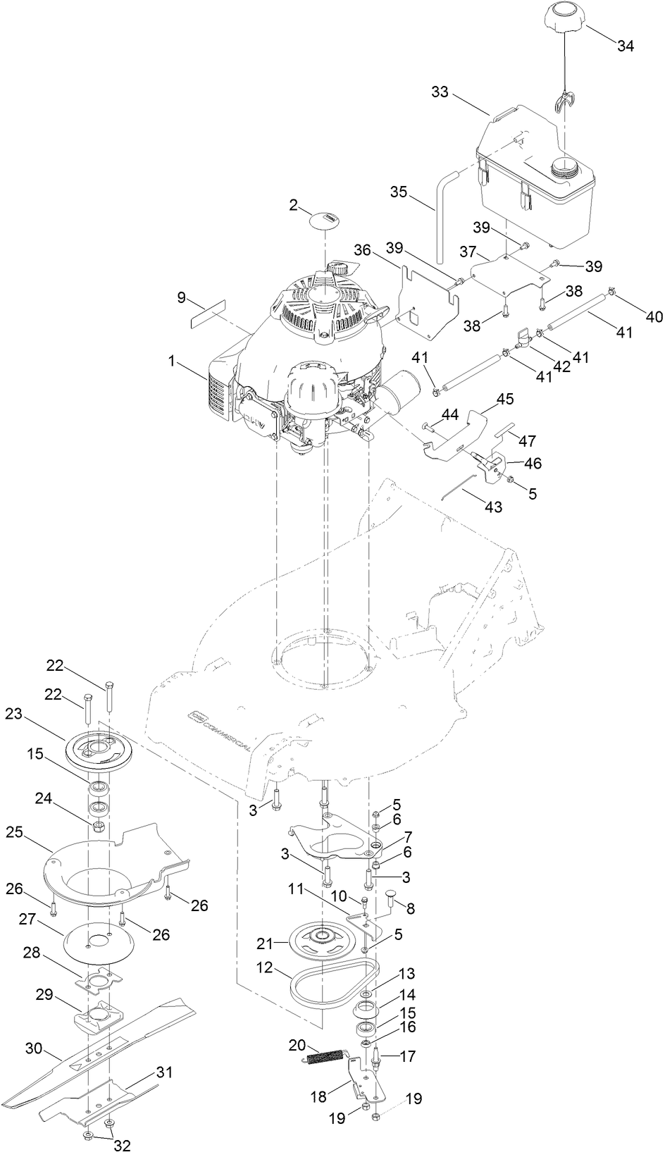 Engine and Blade Assembly