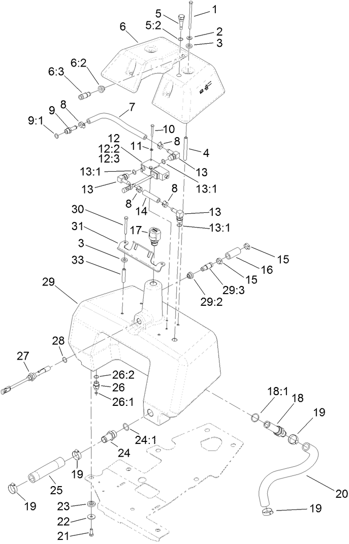 Hydraulic Reservoir and Leak Detector Assembly