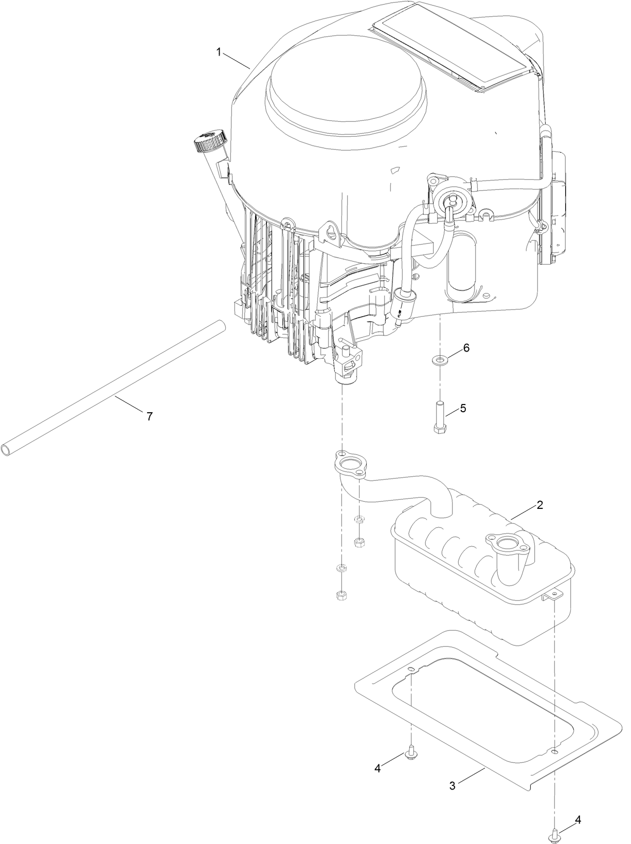 Engine and Muffler Assembly