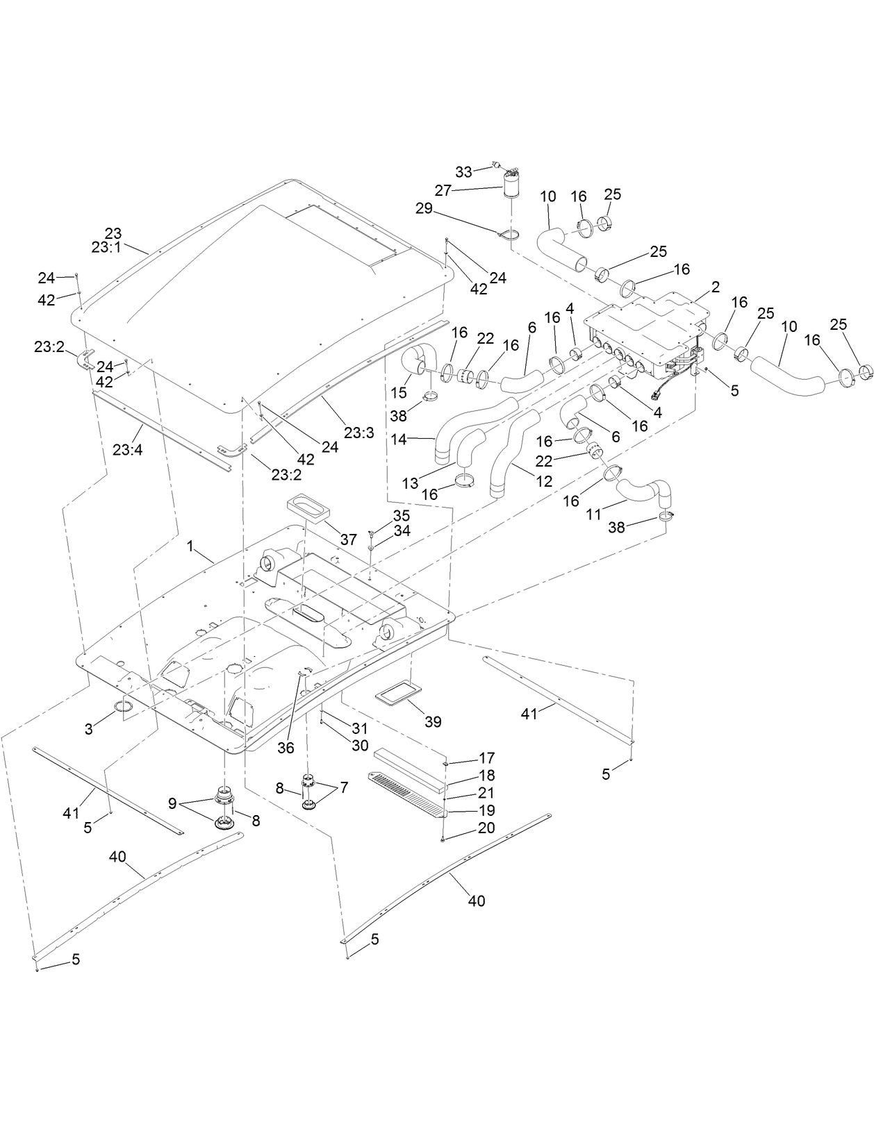 Roof and Headliner Assembly